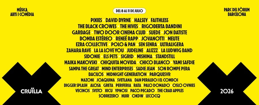 Line-up Cruïlla Festival 2026